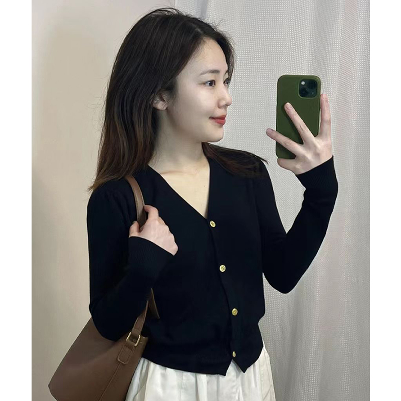 小香风针织开衫外套女秋冬新款修身显瘦毛衣内搭长袖打底衫上衣短