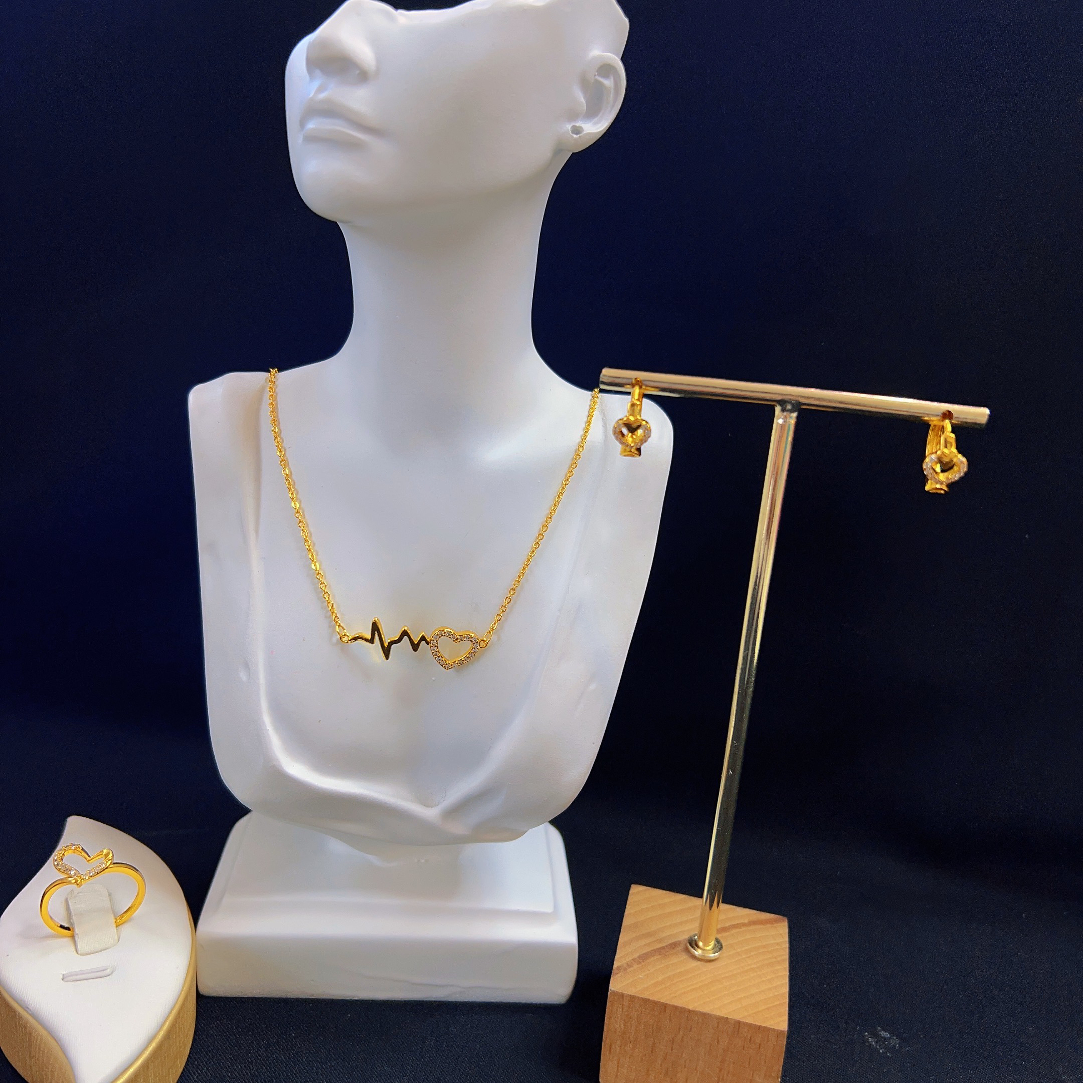 铜合金锆石项链 哈尼西牧时尚百搭三件套#0008876