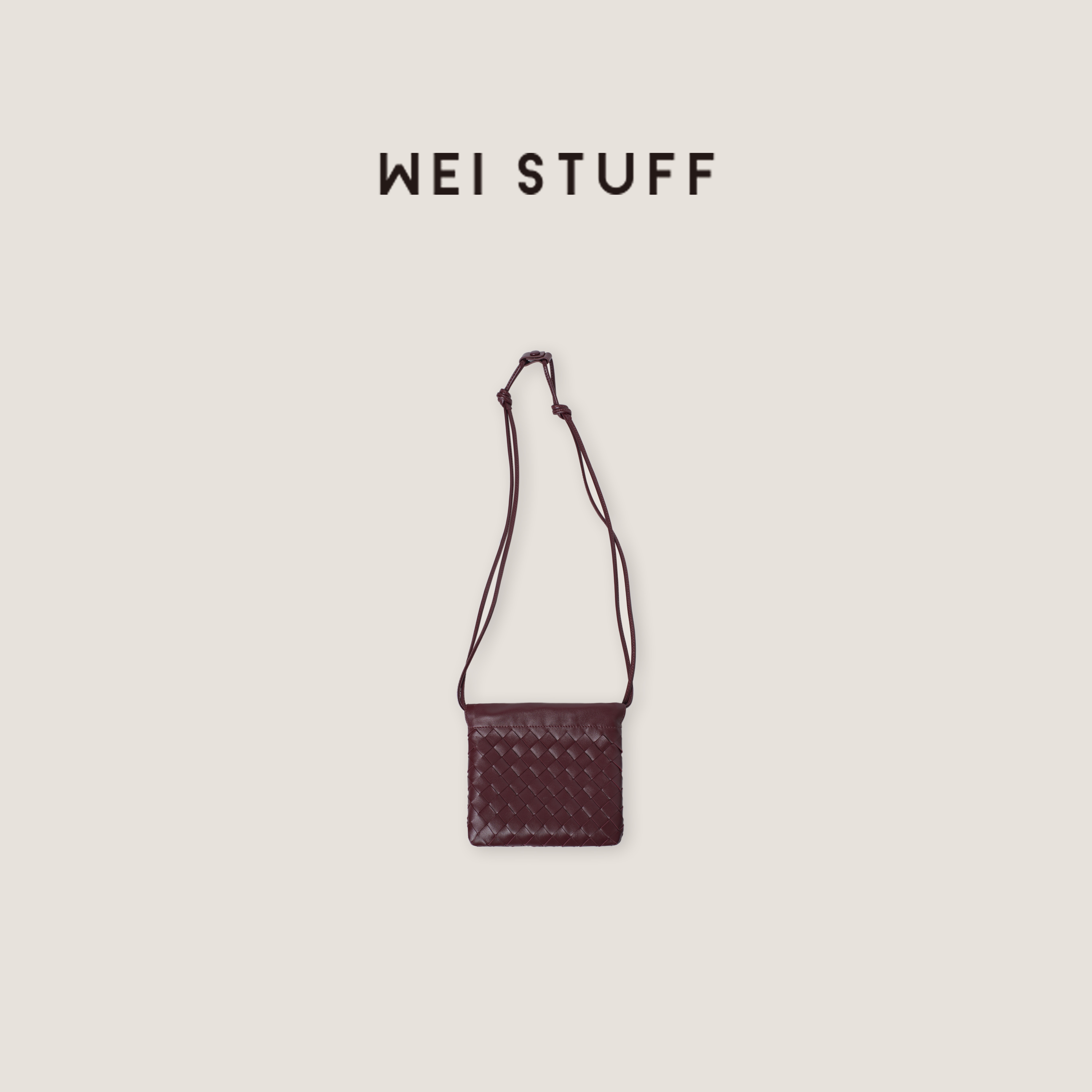 WEI STUFF 真皮小众时尚百搭简约牛皮编织单肩包 8781.