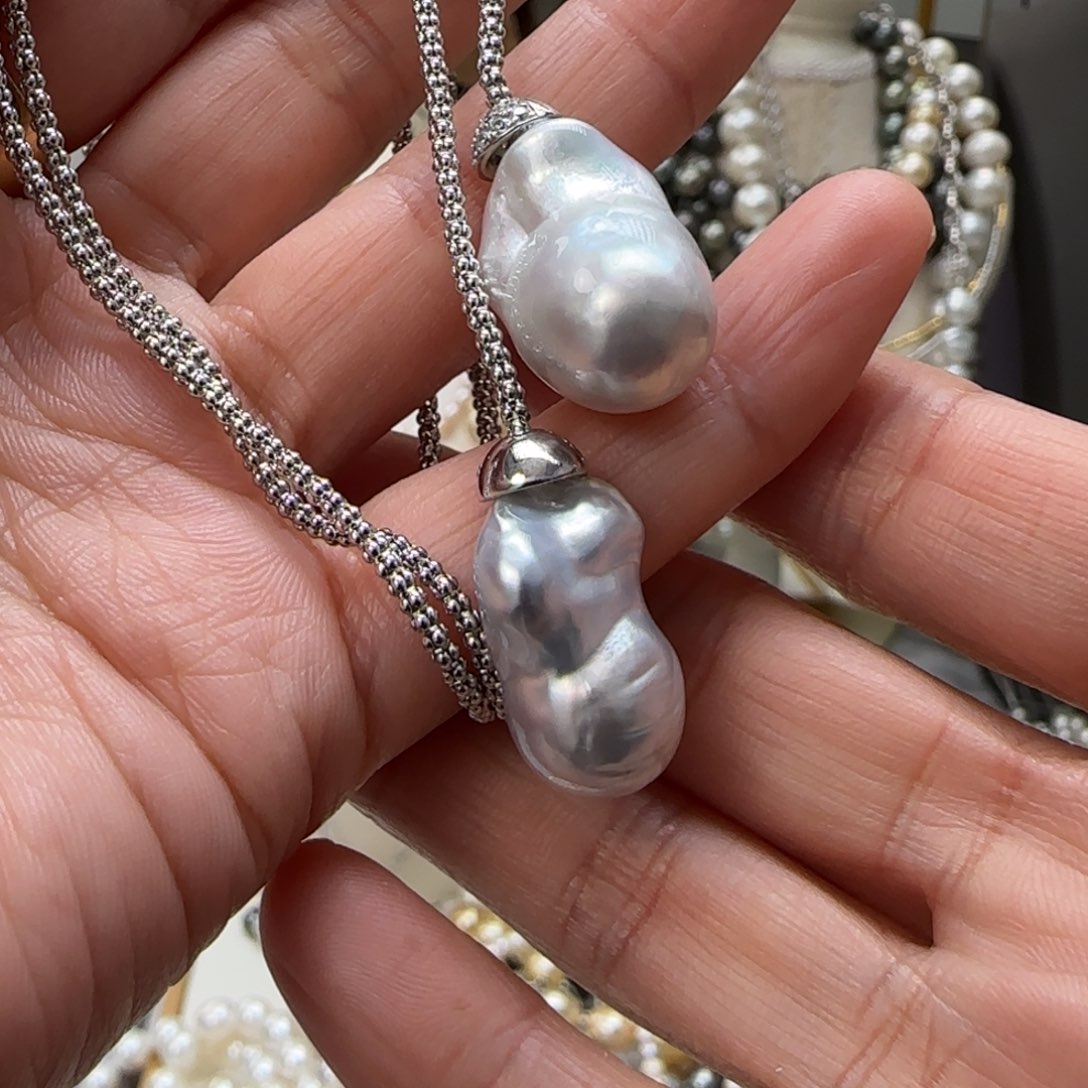 海水珍珠颈饰银S925镶嵌
