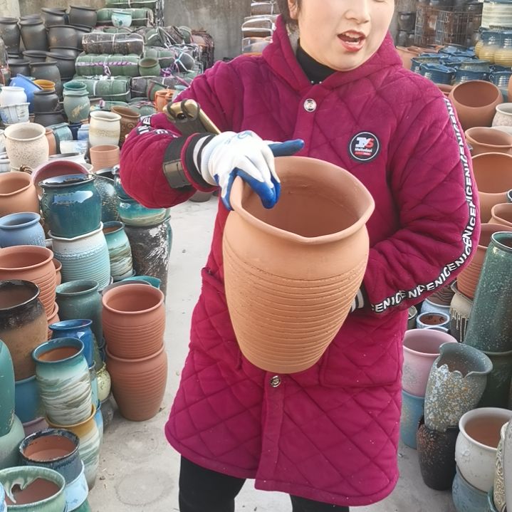 红陶口20高29瑕疵口变形扁了