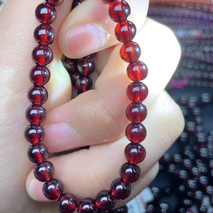 石榴石手链未镶嵌5.8mm