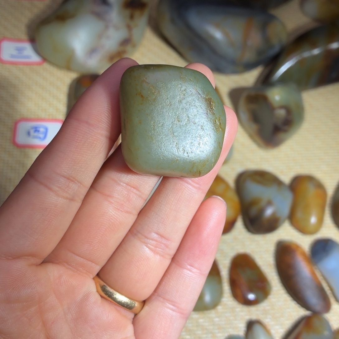 和田玉未镶嵌挂件36g