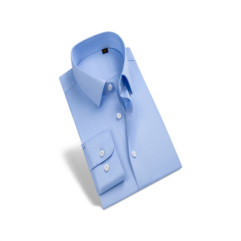 230支4股衬衫男款爆款2025新款纯棉免烫纯色法式长袖商务