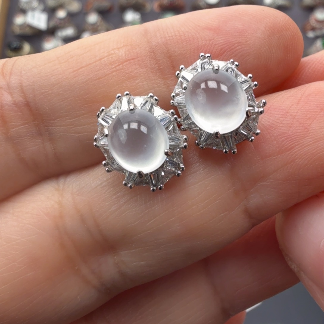 翡翠银S925镶嵌戒指8001