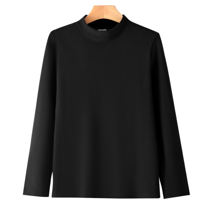 裴客大码男士春秋长袖宽松半高领加厚秋冬打底杉