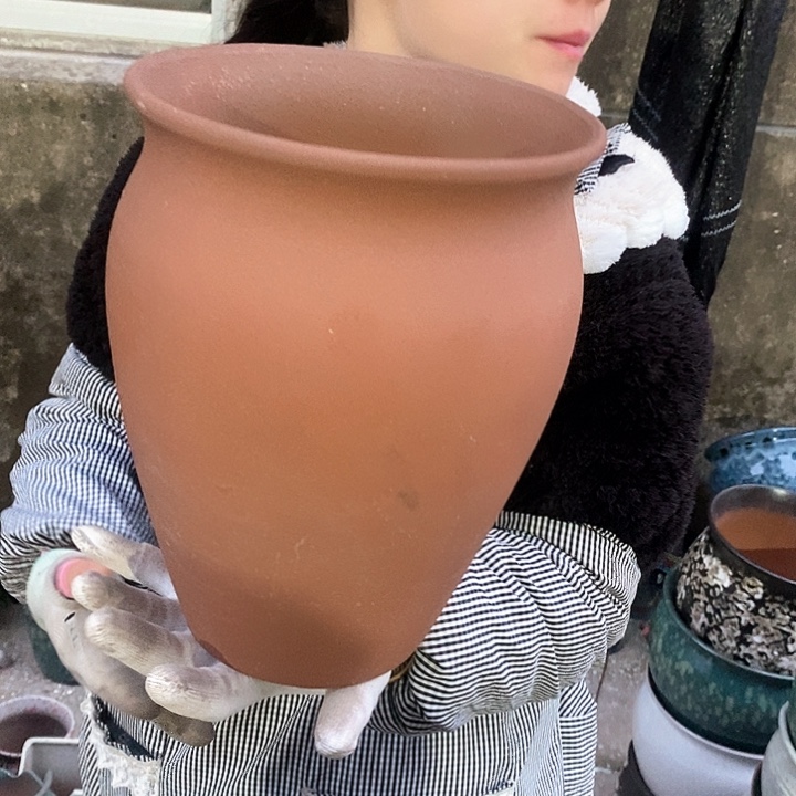 紫砂花盆瑕疵口20高26瑕疵