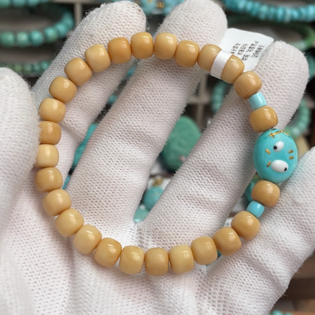 绿松石未镶嵌表情包的蓝豆子单圈2