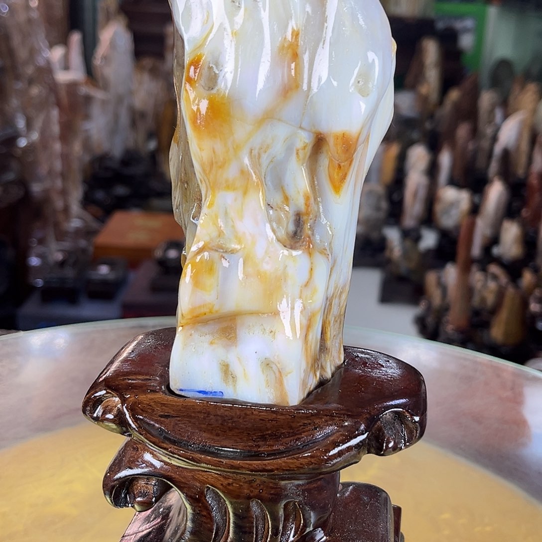 缅甸天然树化玉摆件