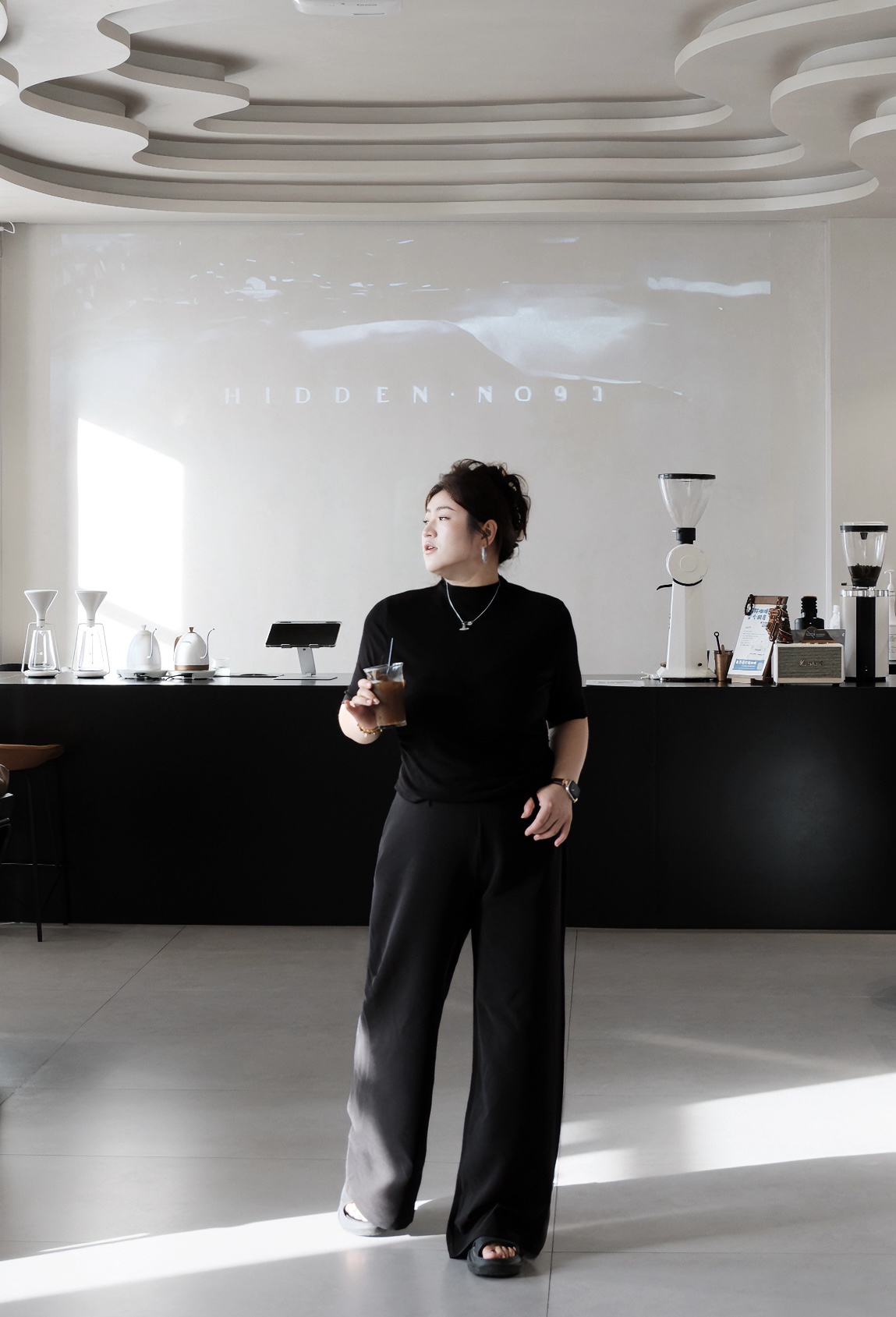 小爱家*黑色高腰休闲裤秋季百搭阔腿裤显瘦拖地裤