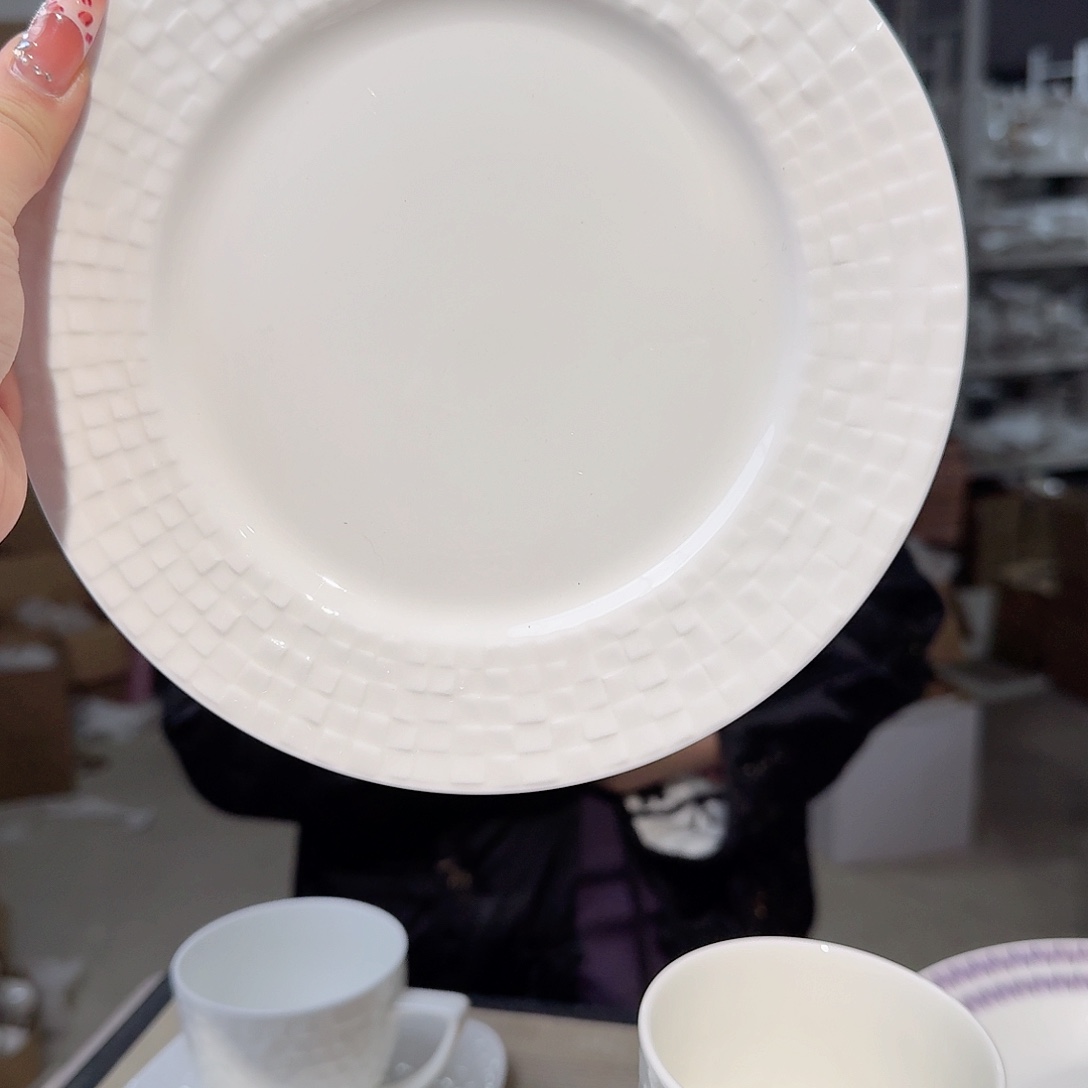 瓷高骨骨瓷8英寸20cm平盘一只外贸骨瓷
