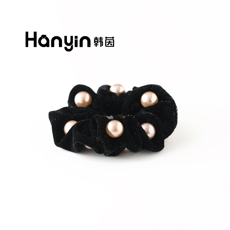 气质温柔百搭黑色满天星高弹力大肠发圈