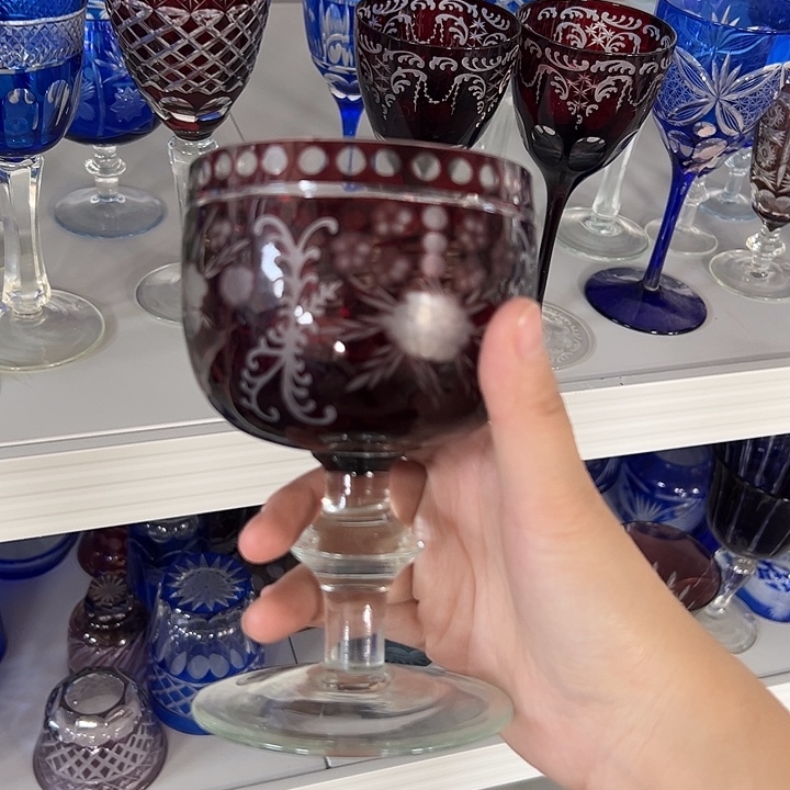 水晶玻璃平底款微瑕一个