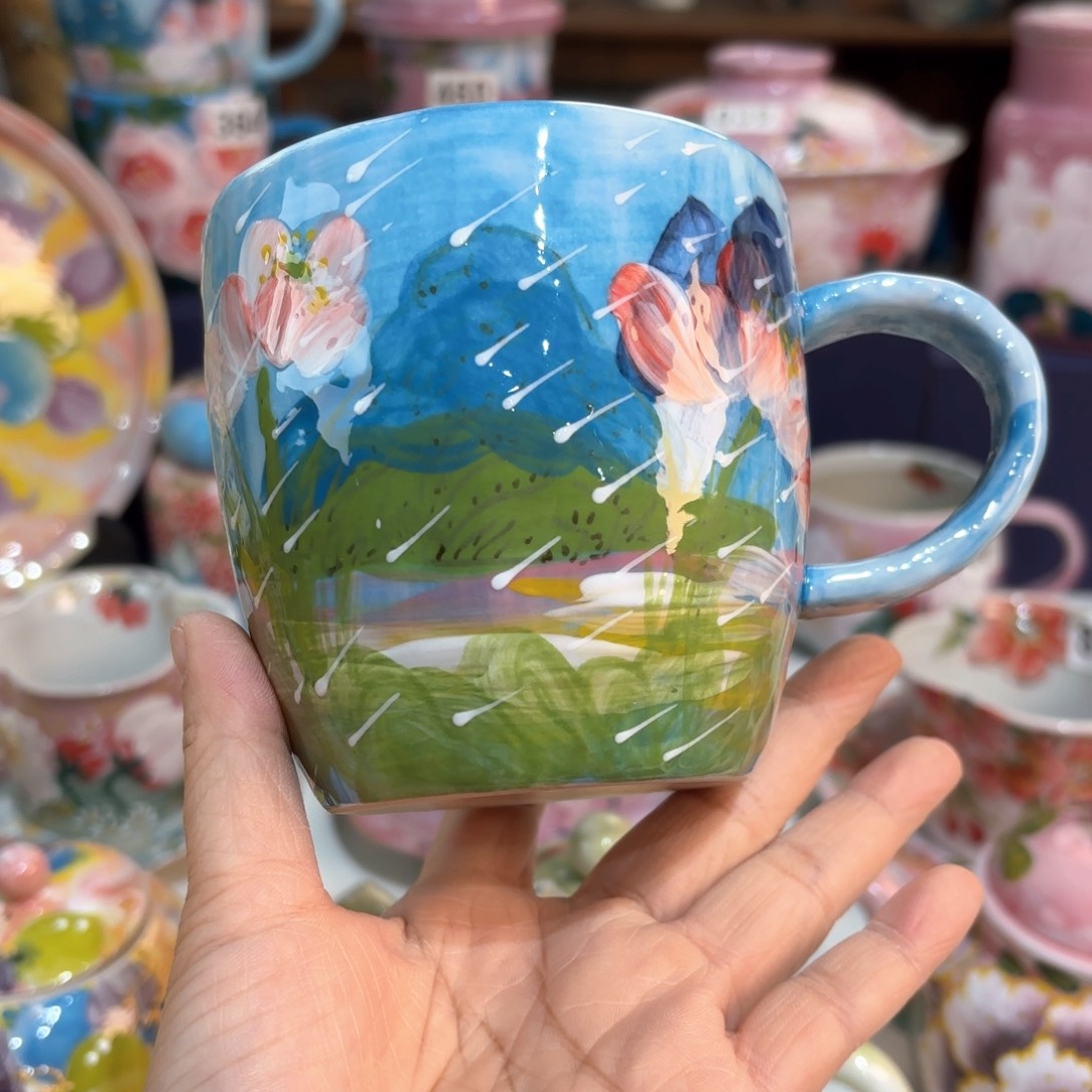 景德镇手绘高温釉下彩陶瓷茶具