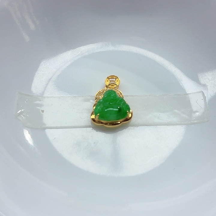 翡翠18K金镶嵌手链天然缅甸翡翠A货