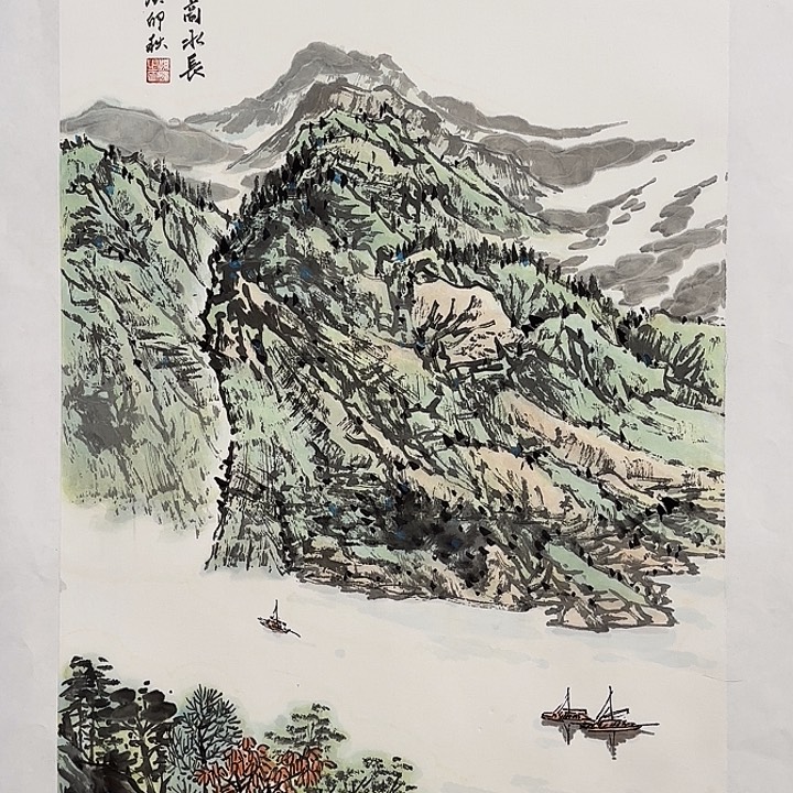 国画花鸟的翅膀是一个巨大的蝴蝶