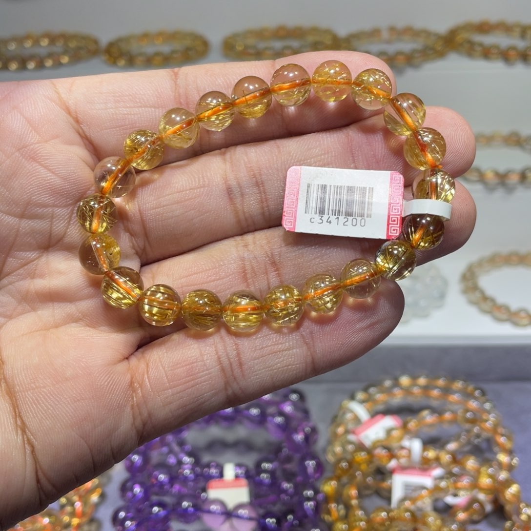 未镶嵌烟晶手链钛晶