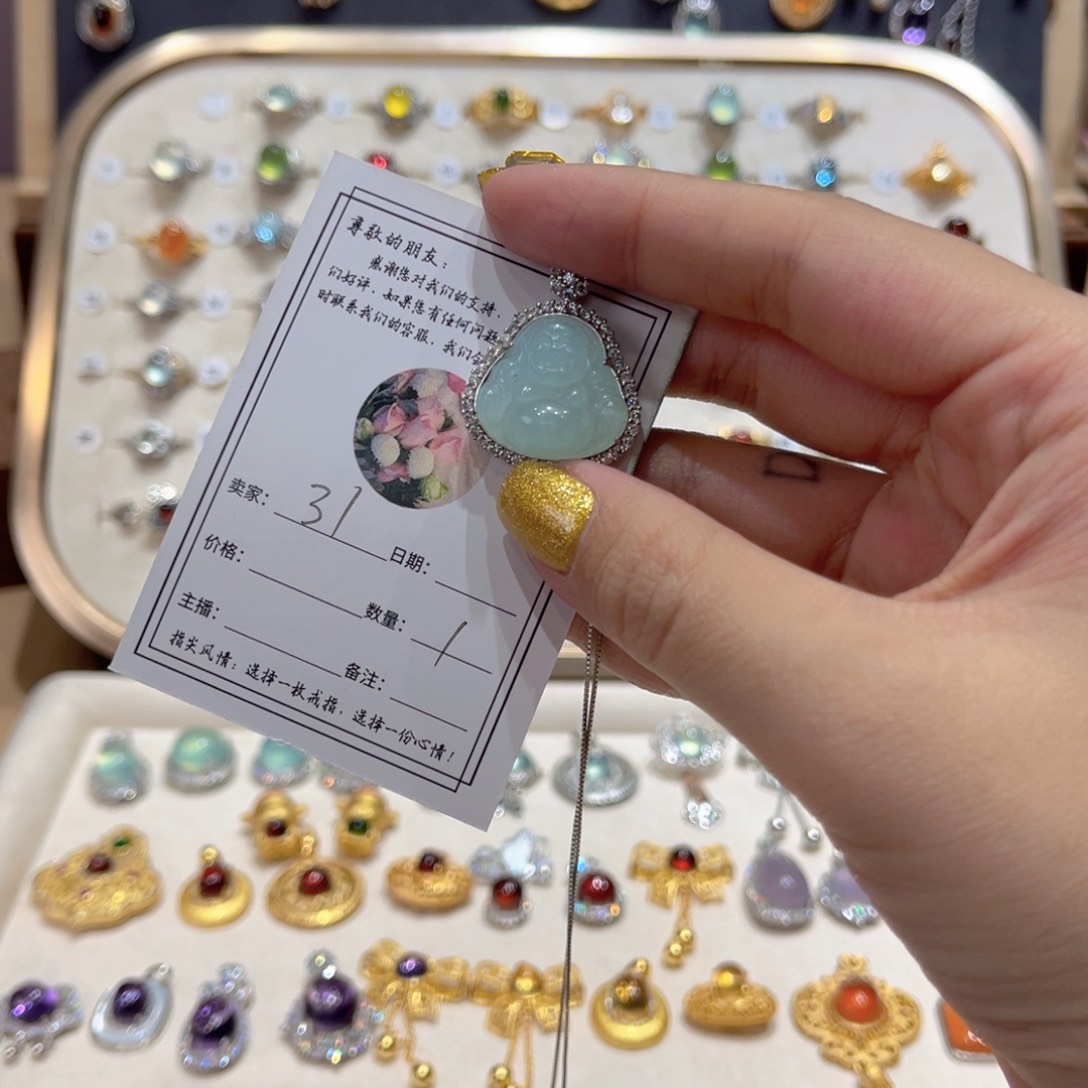 岫玉戒指银S925镶嵌戒指