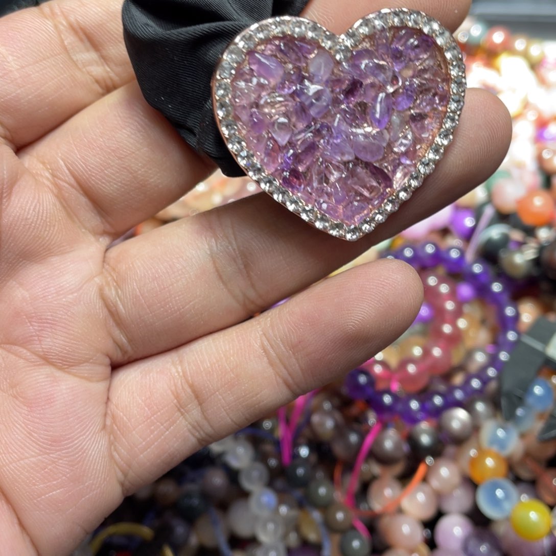 烟晶手链银S800镀金镶嵌