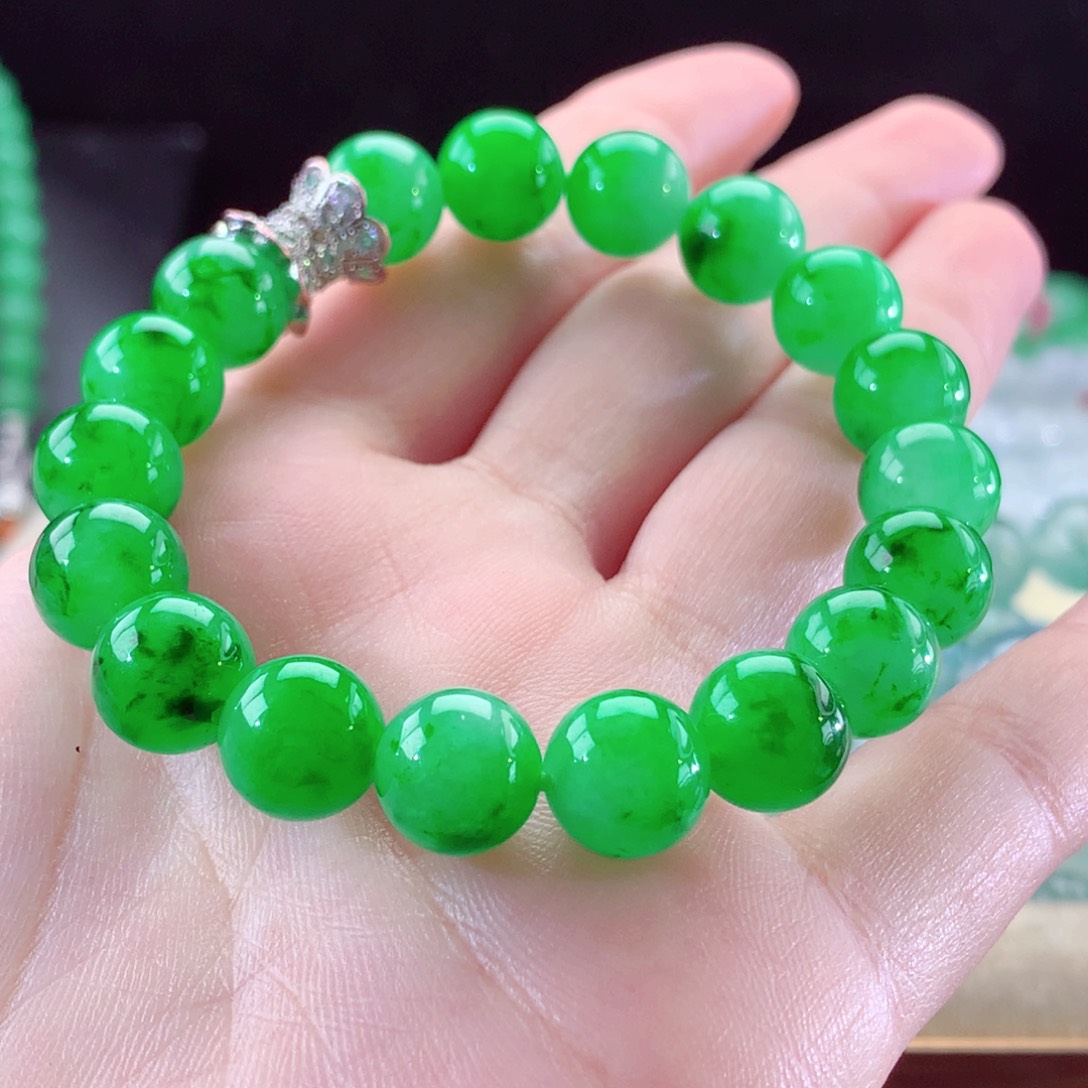 翡翠手链未镶嵌阳绿