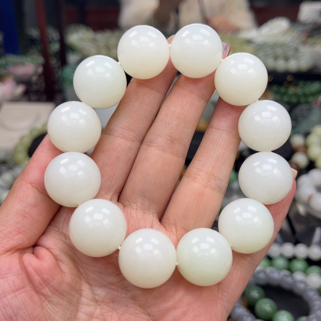 和田玉手串未镶嵌李**Ⅶ