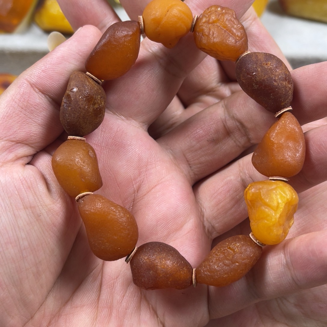 裸石蜜蜡未镶嵌海漂手串