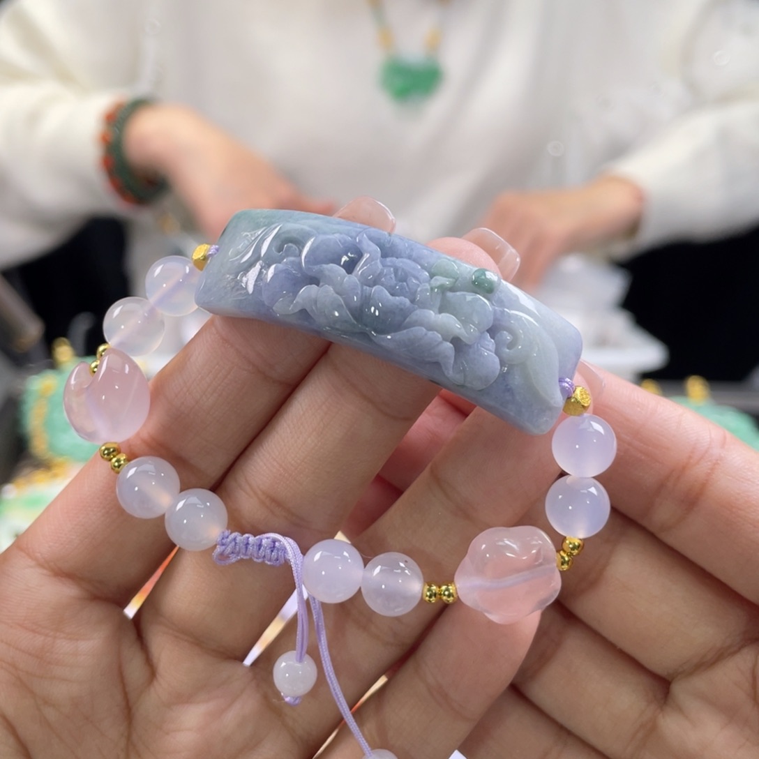 翡翠手链未镶嵌代编织