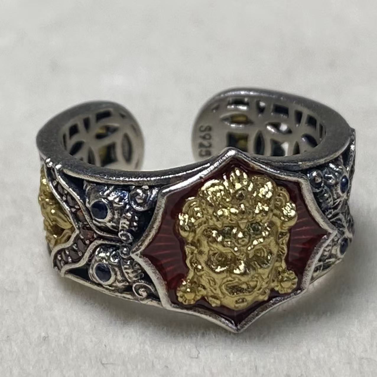 925银石英石（处理）戒指 银饰开口戒指（多样性发其一）