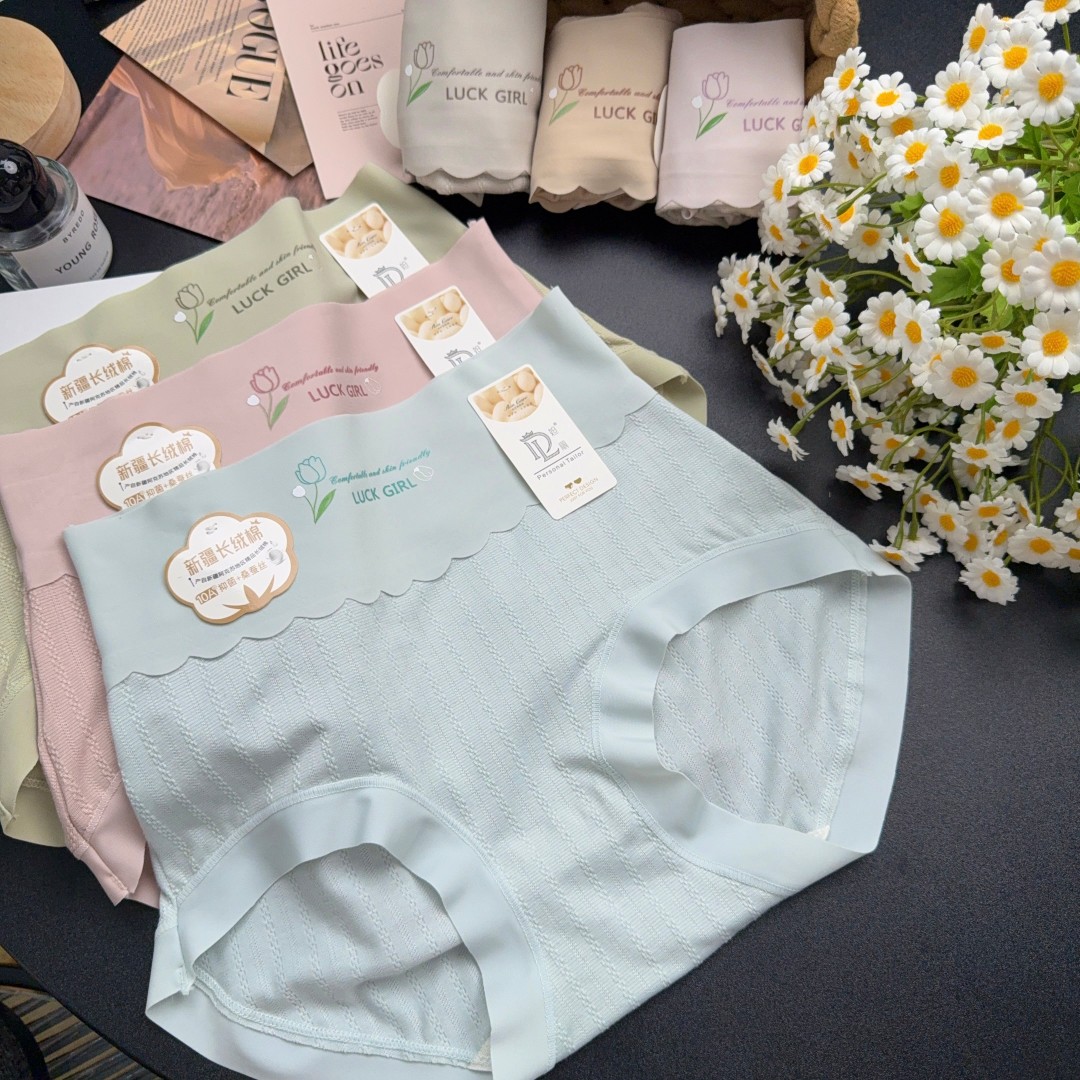 【6条装～纯色塑型新疆棉高腰】女士内裤抗菌底档三角裤衩A25
