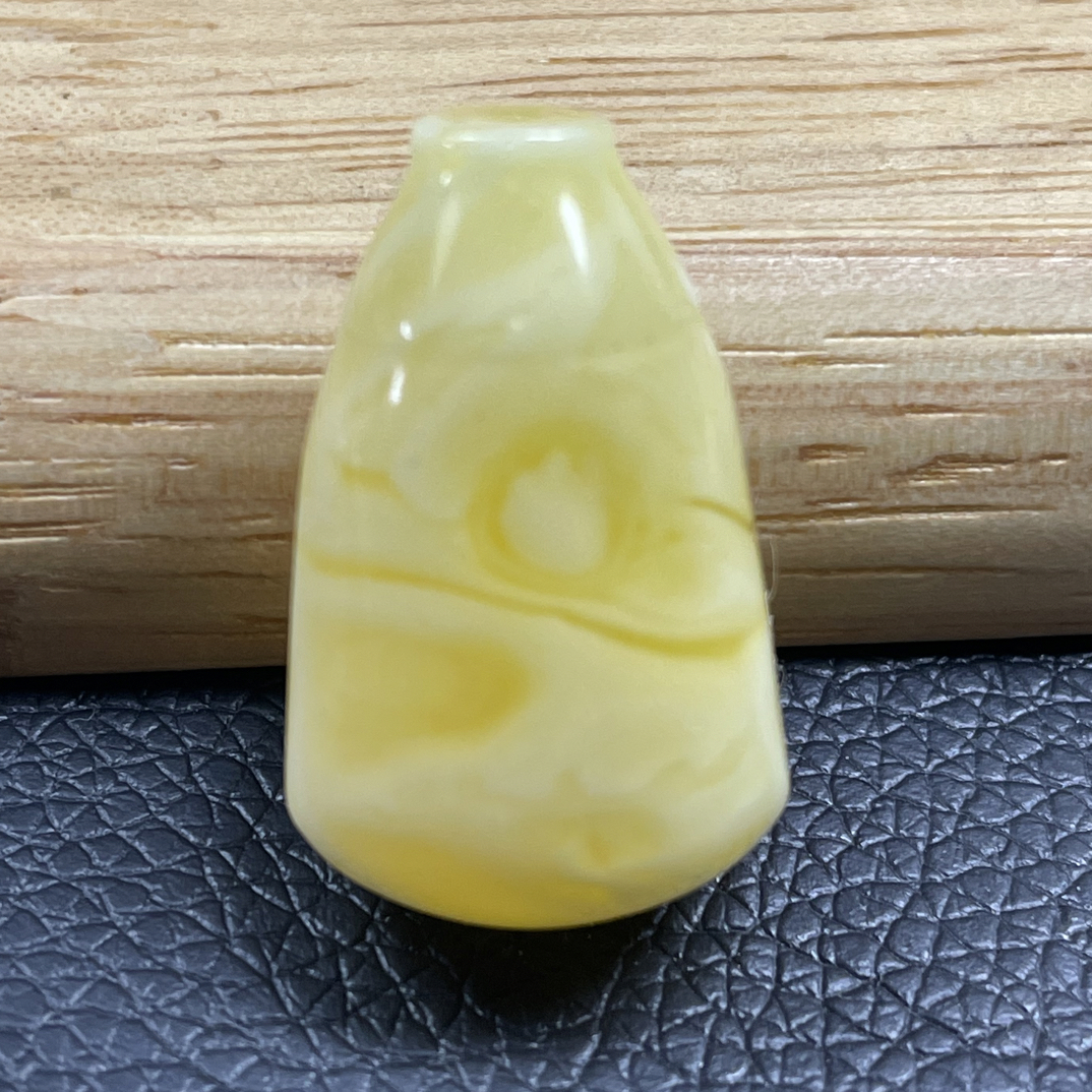 原矿蜜蜡溶洞白花瓷妖花精工三通17×29mm