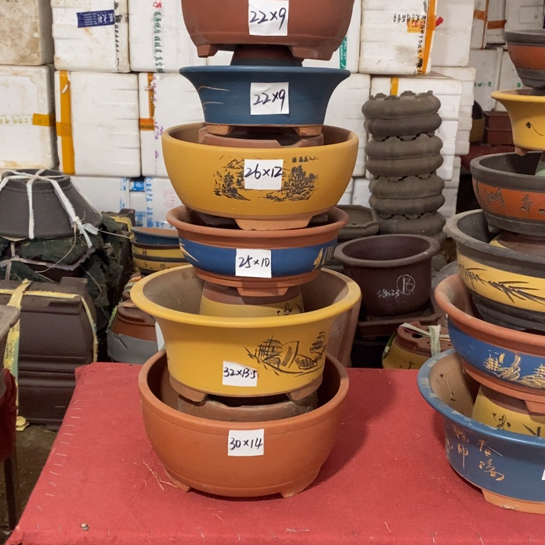 紫砂第一组6只圆盆