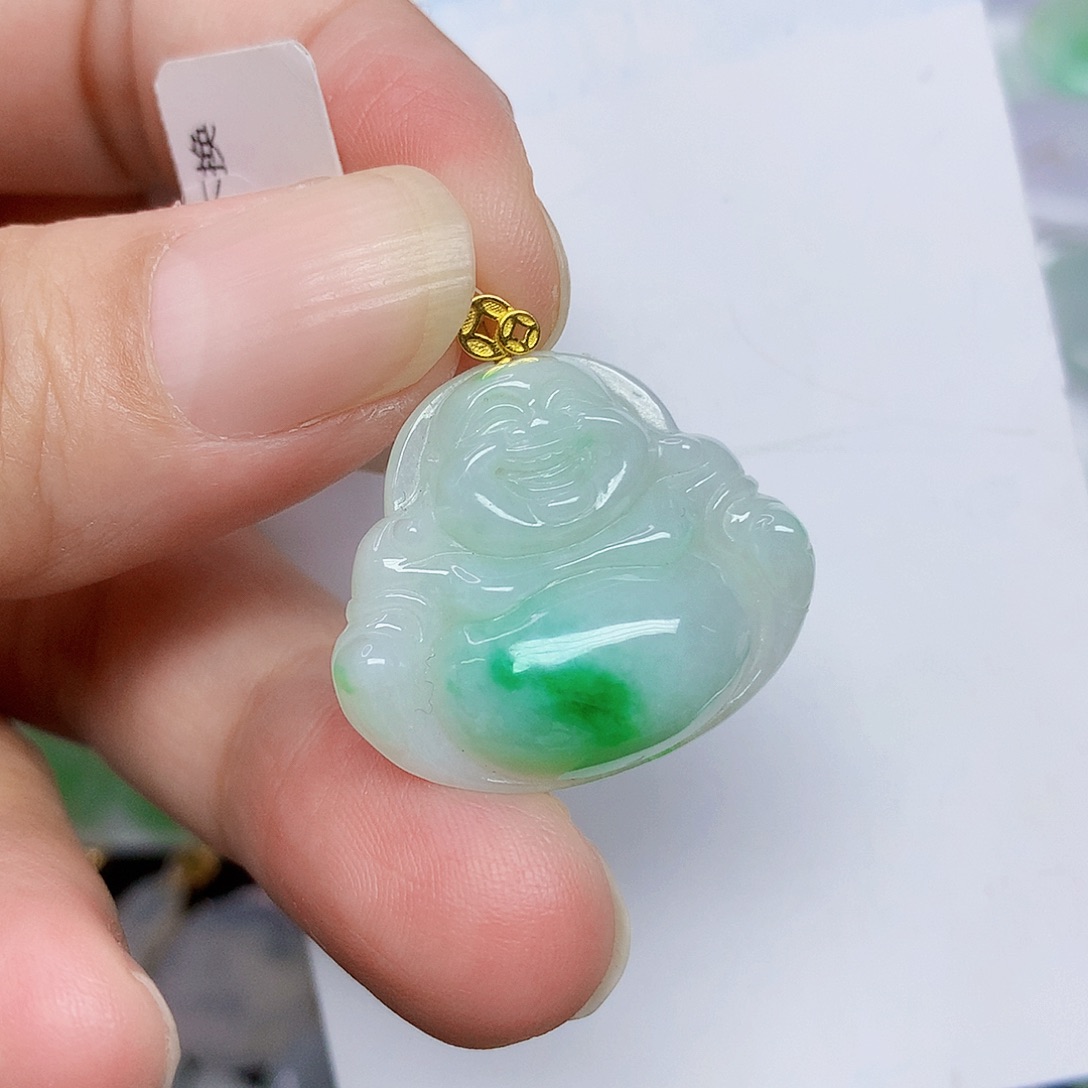 翡翠18K金镶嵌颈饰467843