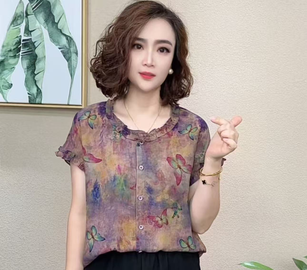 2025夏季洋气百搭减龄时尚气质新款短袖女T恤#257