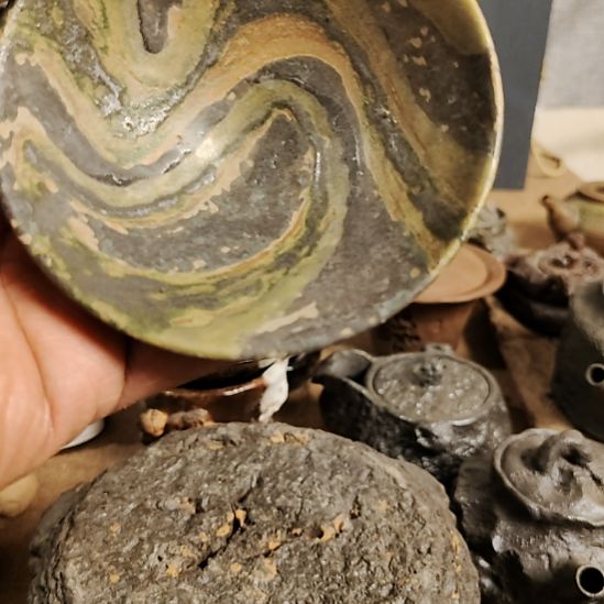 鄔***黑冶泥造物手捏主人杯