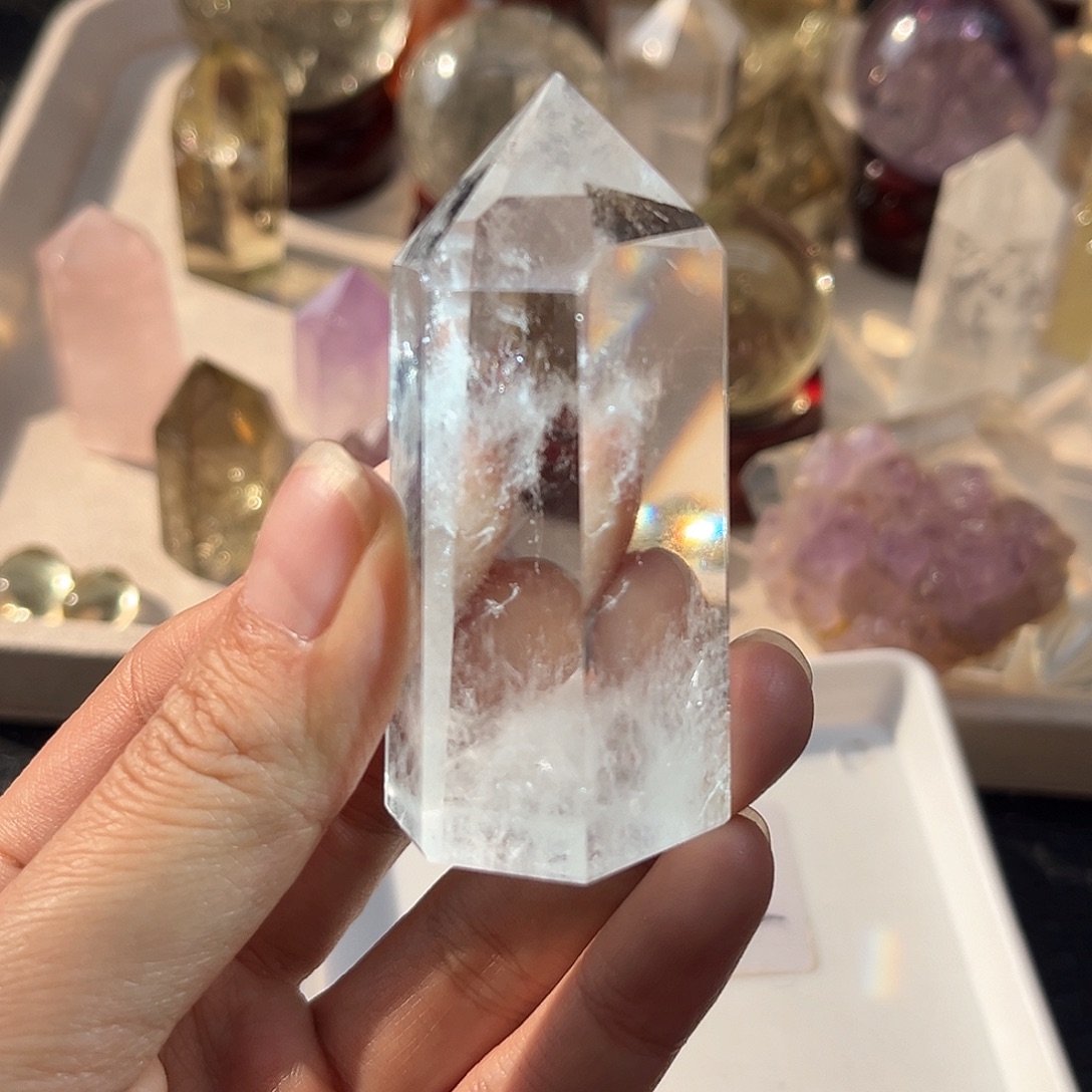 水晶未镶嵌珠宝半成品142白水晶柱