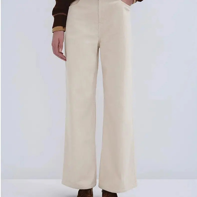 TeenieWeenie2025冬新款保暖舒适灯芯绒高腰直筒裤TTTC254VW4A