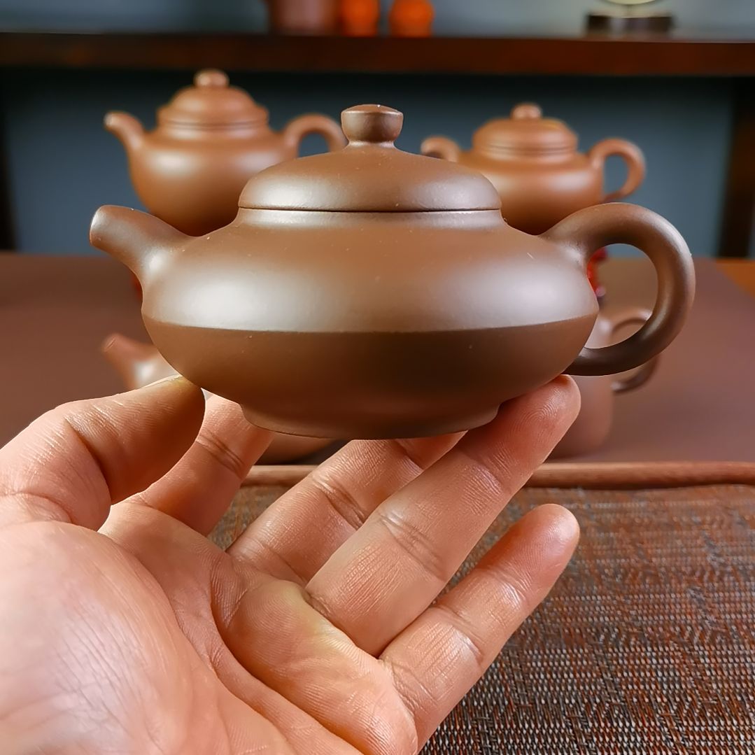 紫砂茶壶紫泥合欢200CC国工孤品