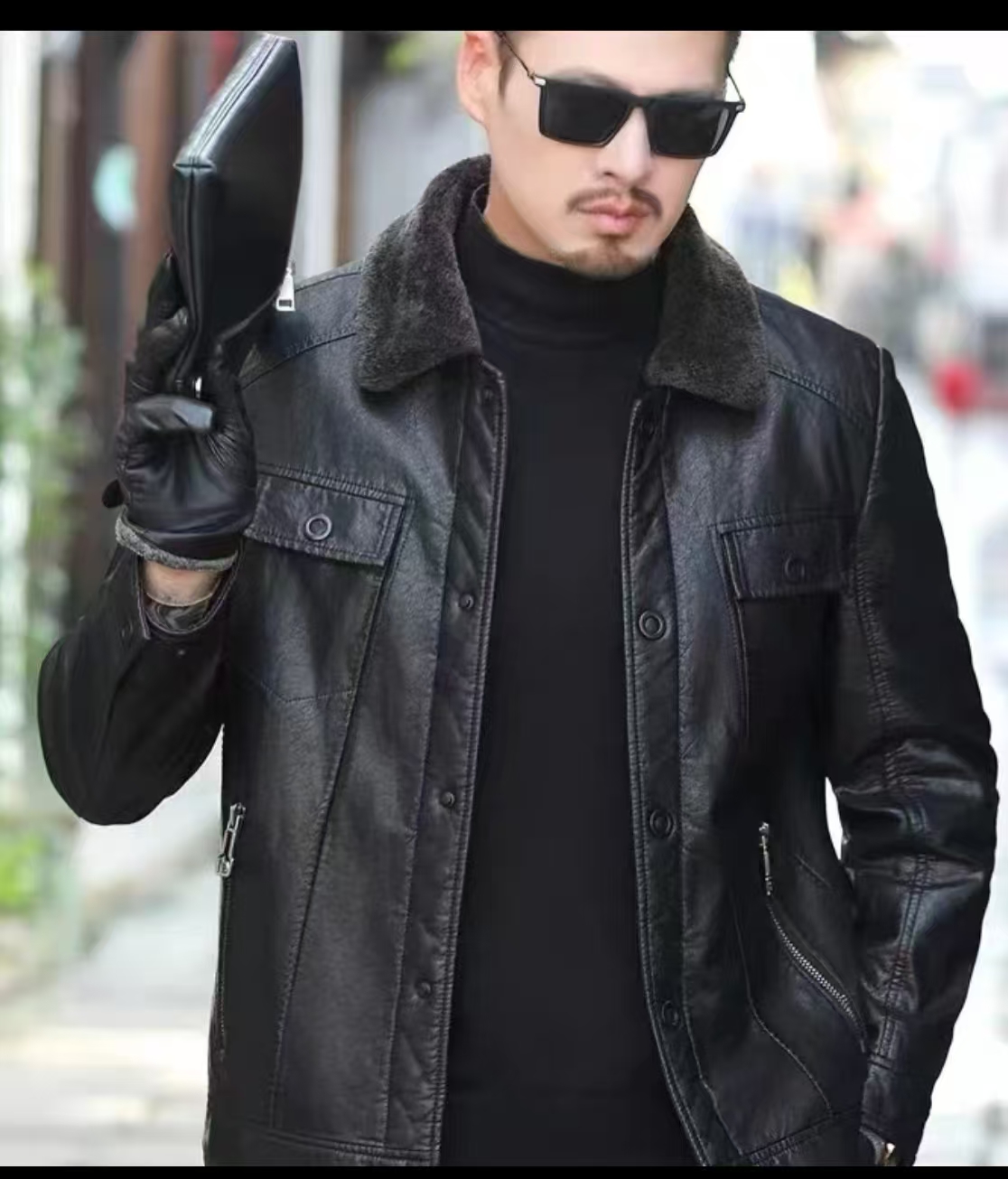 厚款冬季男士加绒耐磨翻领大码男装品牌男装（A001-100）