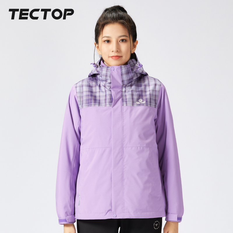 TECTOP/探拓女抓绒三合一冲锋衣外套防泼水干爽保暖上衣1345070CF