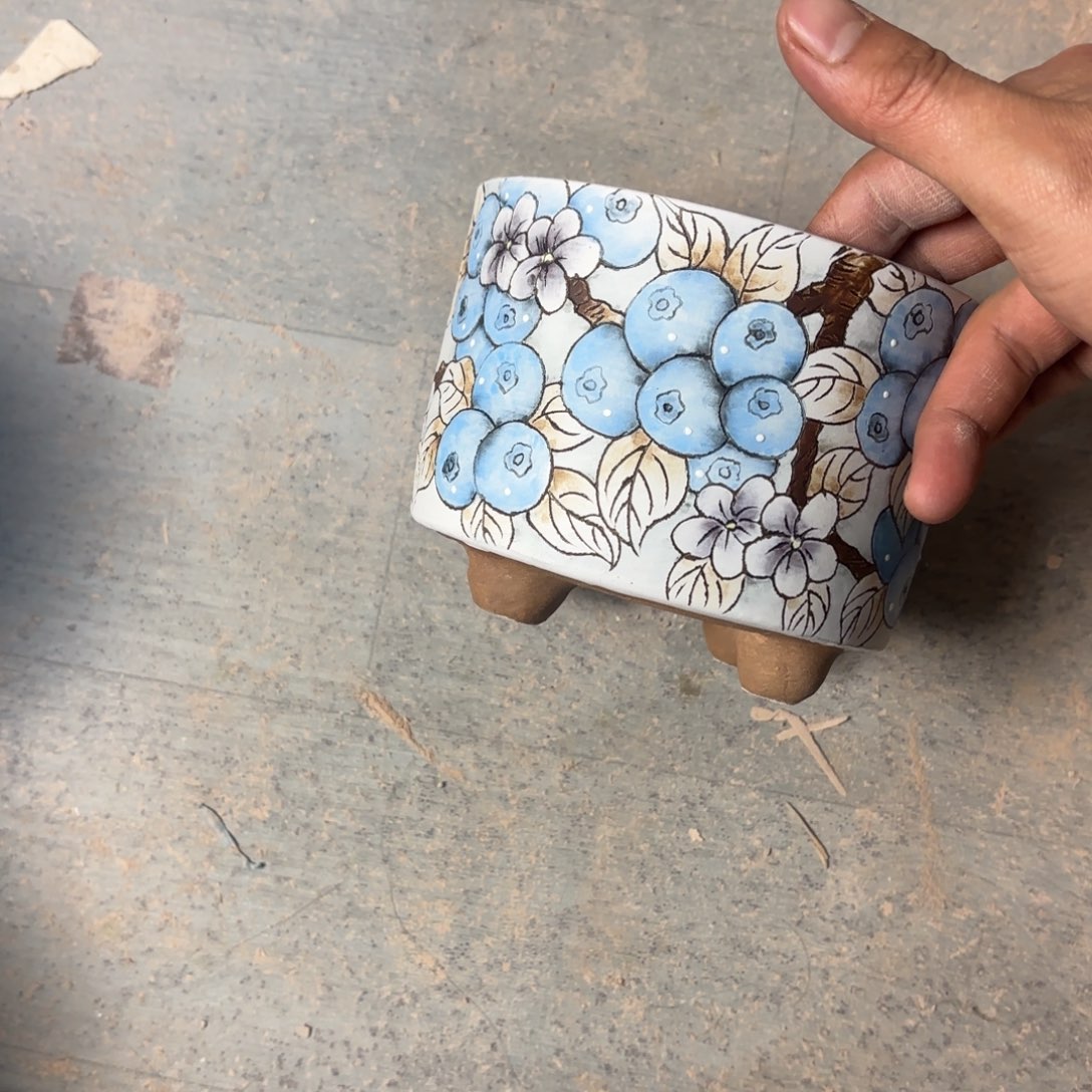 紫砂花盆水晶花盆130口变形