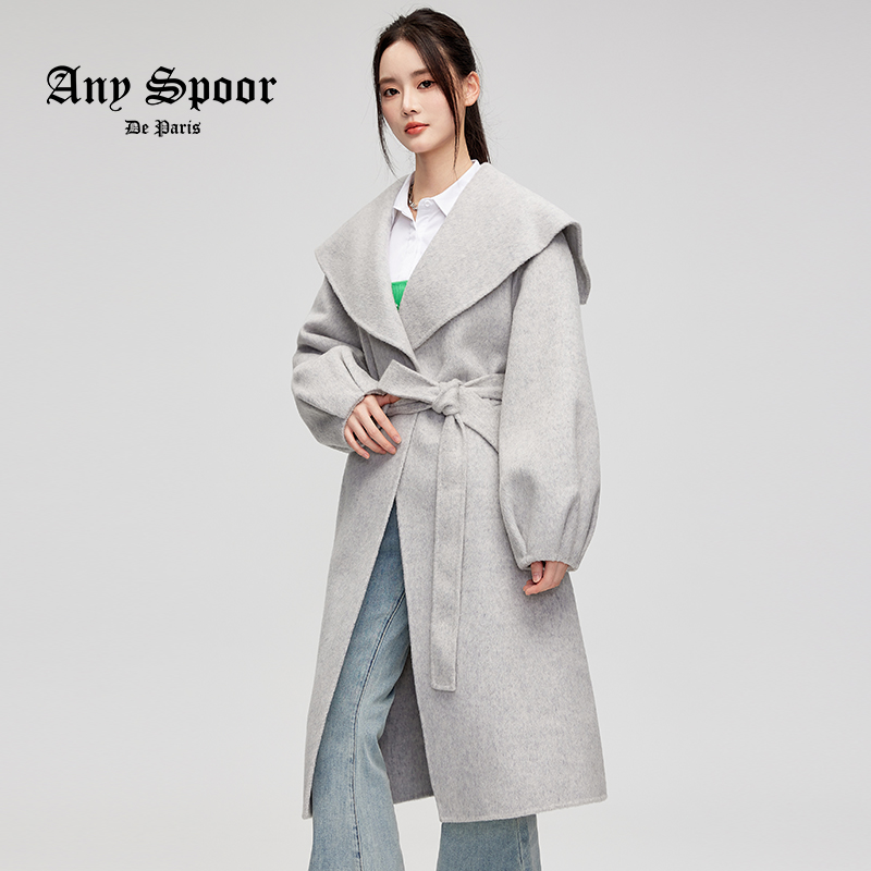 【ANY SPOOR】毛呢休闲设计师时尚女士短款双面呢大衣83D229