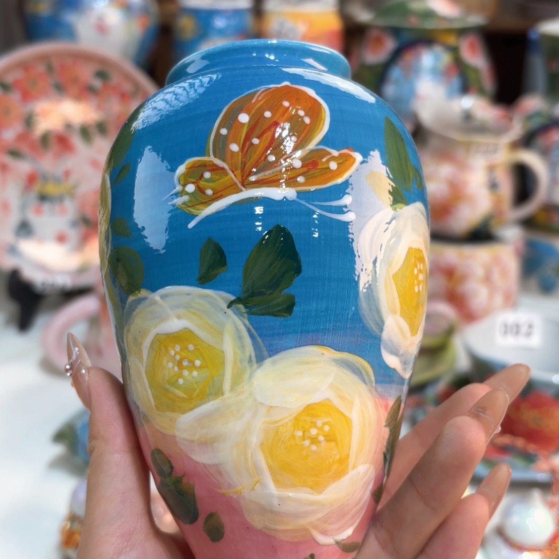 景德镇手绘高温釉下彩陶瓷茶具