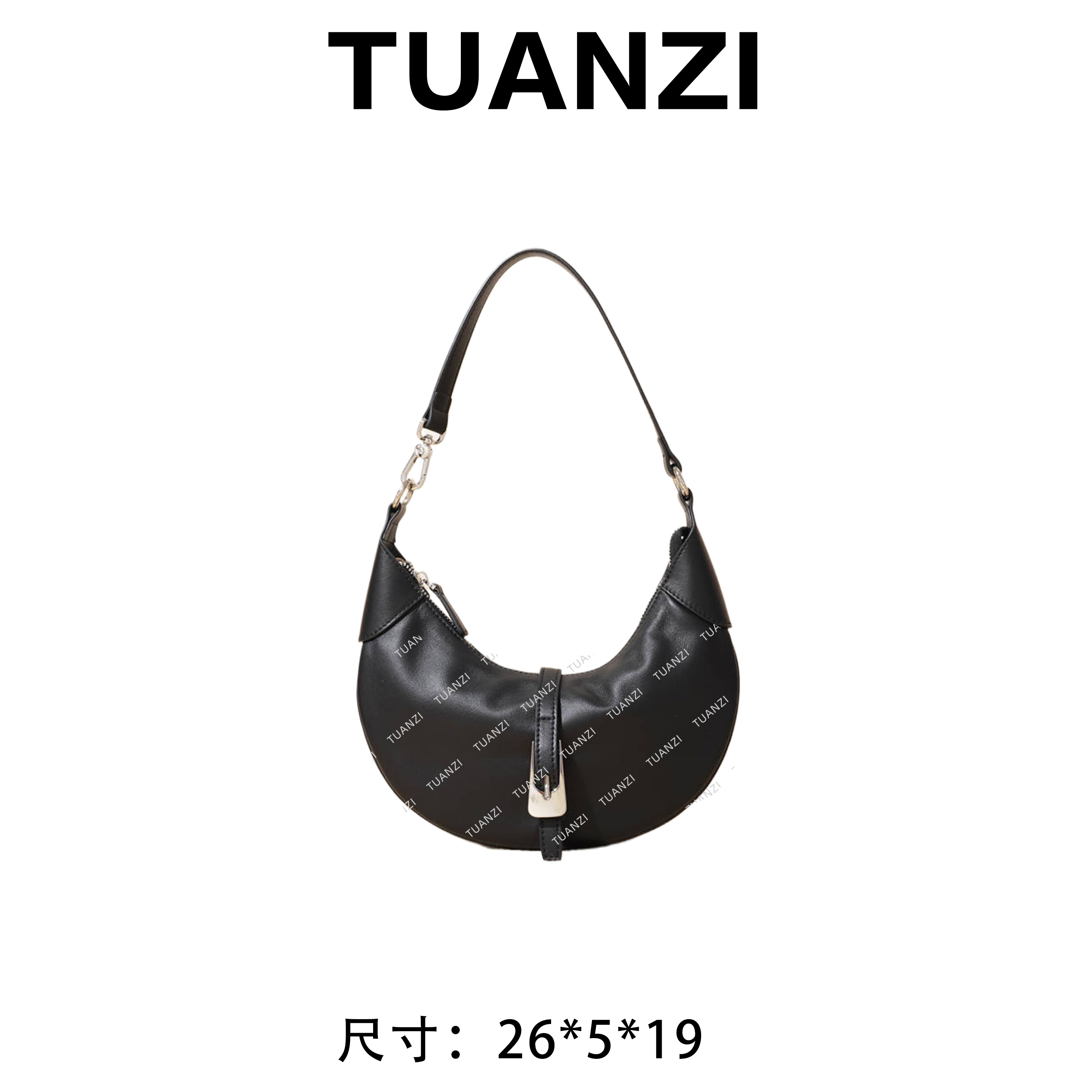 【高端玩家】新款经典女士轻奢时尚腋下女包 ZG-X9266-黑色