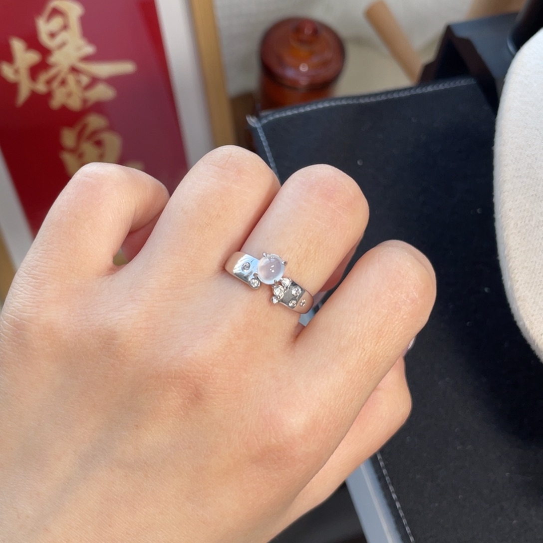 翡翠戒指银S925镶嵌55588