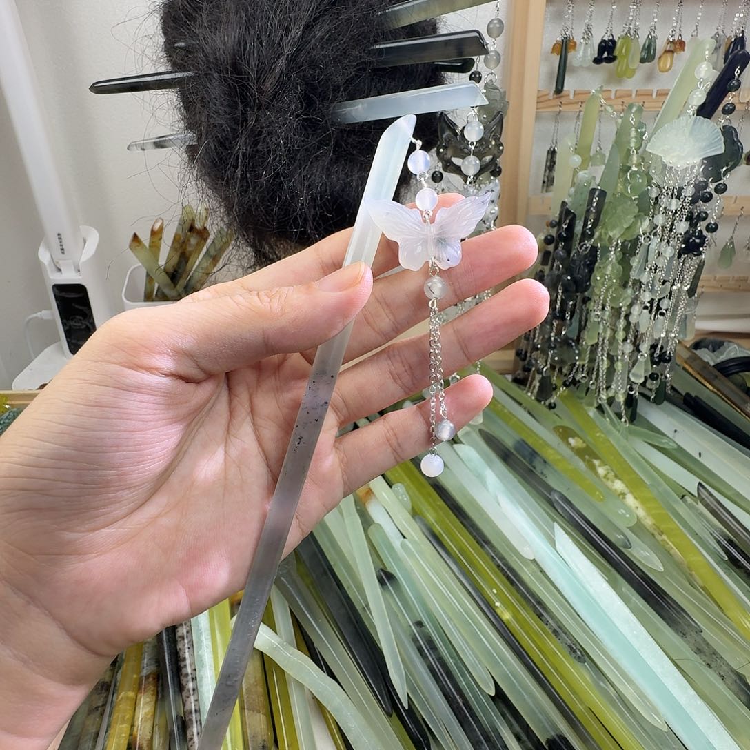 未镶嵌蛇纹石玉发饰