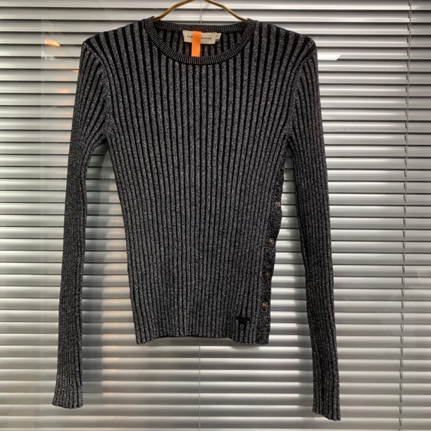99新 TORY BURCH/汤丽柏琦 深灰色针织衫/XS码/D02017