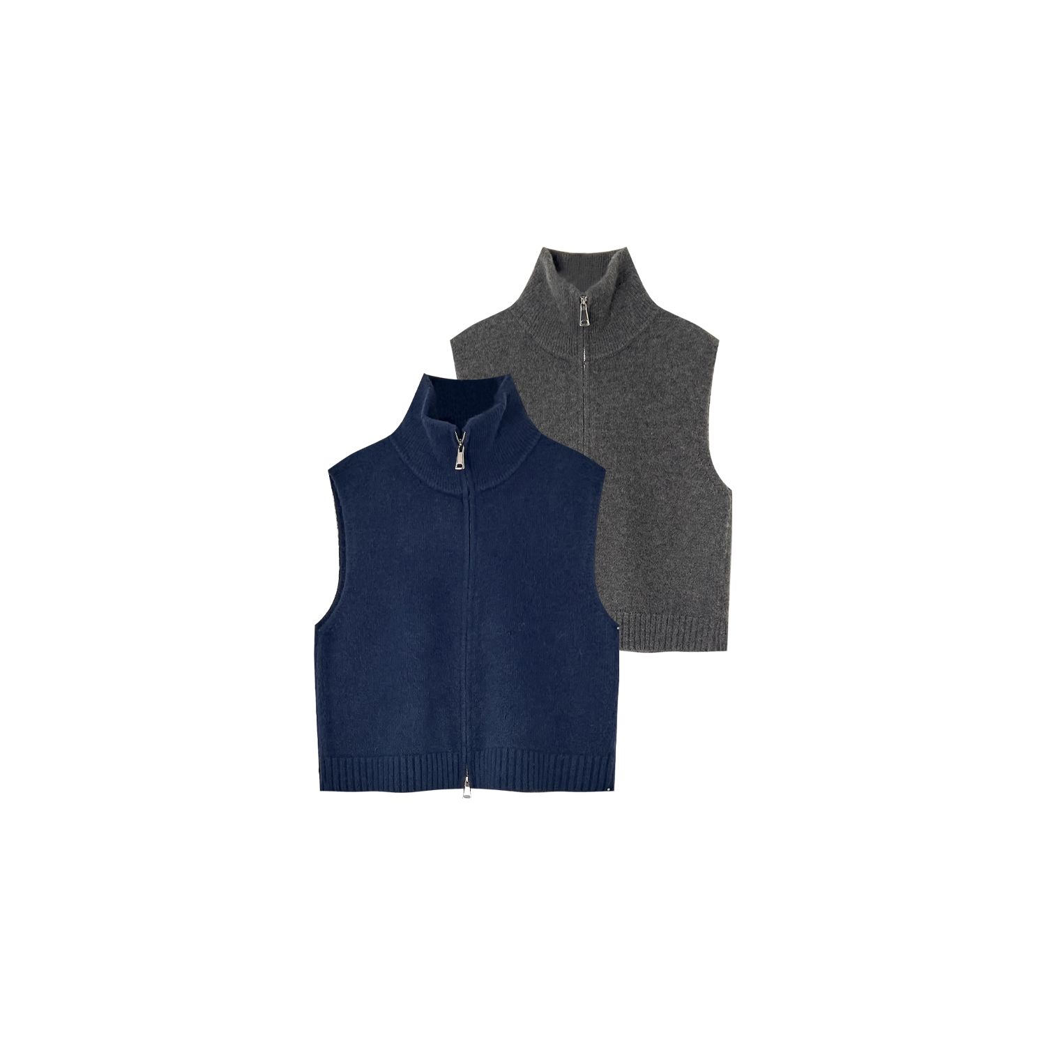 0374【冬季新款】质感叠穿立领女士羊毛马甲（WY121）