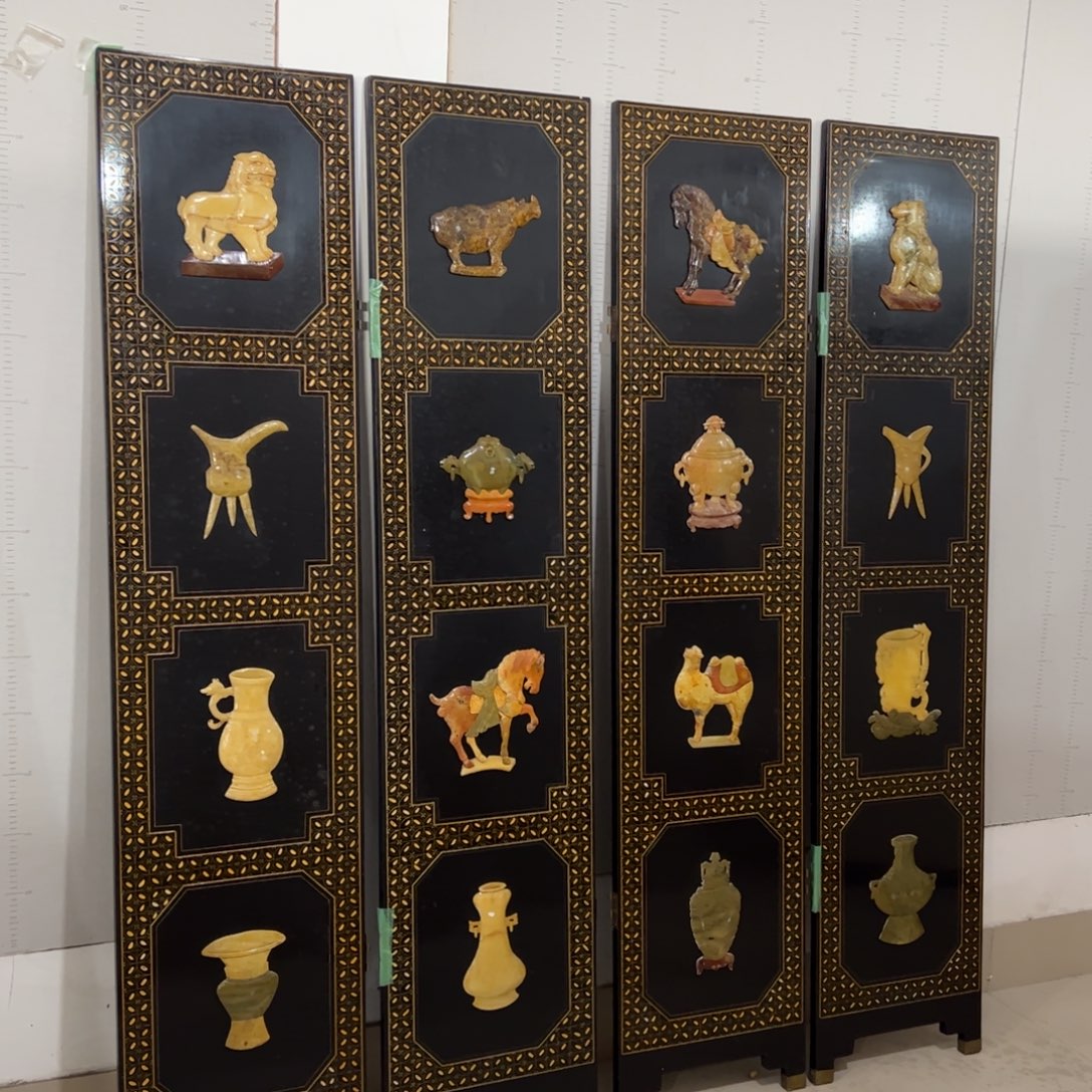 绘画屏风框画茶空间设计