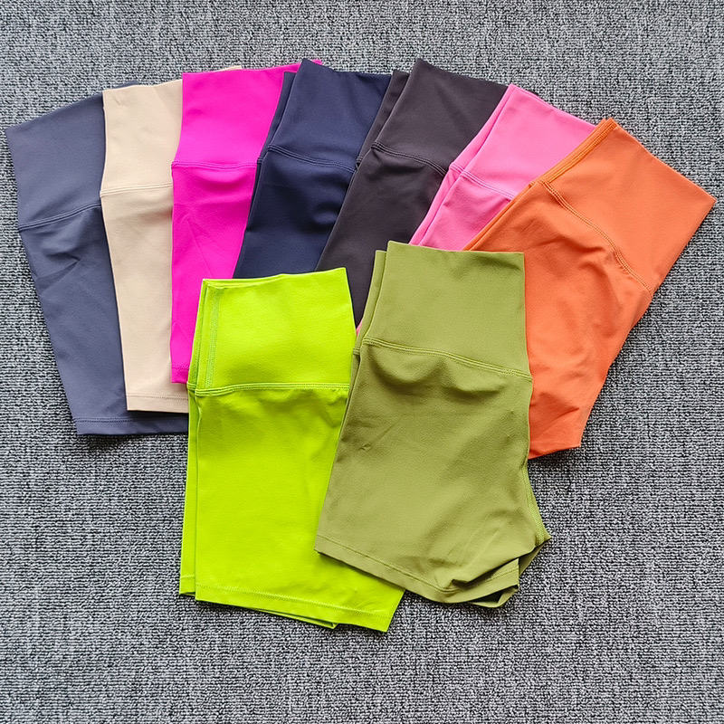 ajs-新款LULU运动高腰紧身短裤瑜伽服尼龙短裤女紧身高弹三分裤