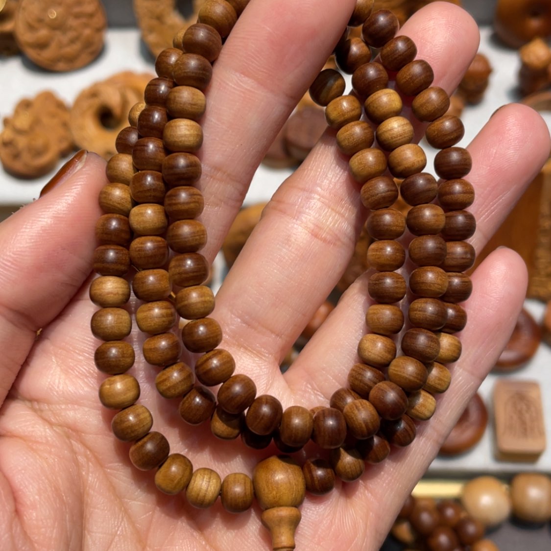 【闪购商品】檀香木手串/手链女*子5×6×108满纹秒沉水